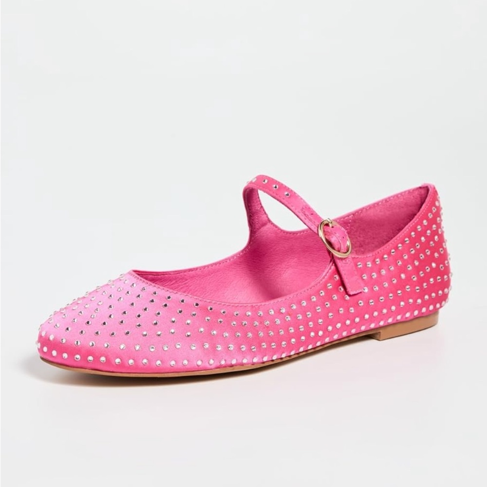 Intentionally Blank Pink Crystal Ballet Flats